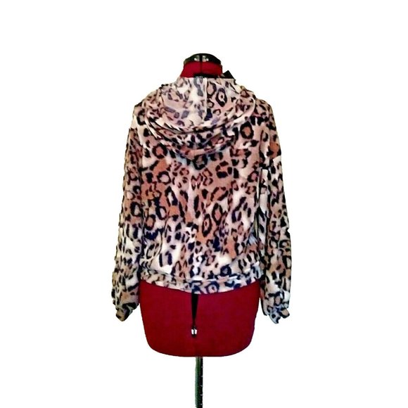 know.one.cares Womens Hoodie Size Small Multicolor Fleece Animal Print - Picture 2 of 6